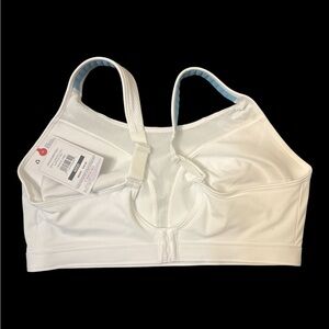 Champion White Full-Coverage Sports Bra with Adjustable Straps high-impact